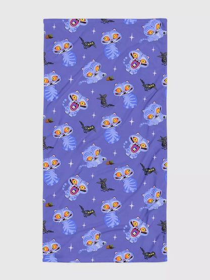 KPop Demon Hunters Derpy Tiger and Sussie Magpie Beach Towel - US 5529