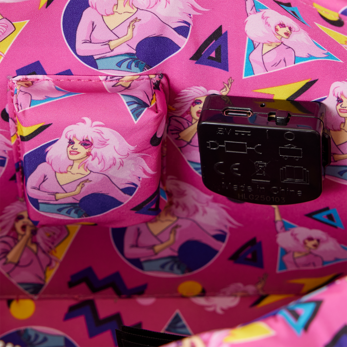 Jem and the Holograms Figural Keytar Glow Crossbody Bag - US 7182