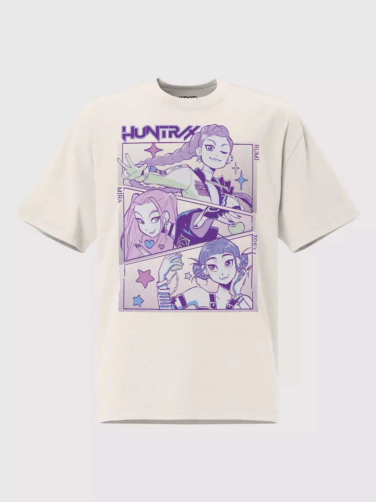 KPop Demon Hunters HUNTR/X White Faded Tee - US 1352