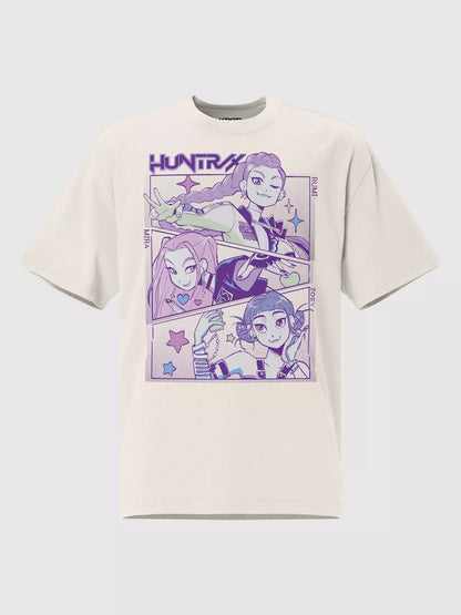 KPop Demon Hunters HUNTR/X White Faded Tee - US 1352