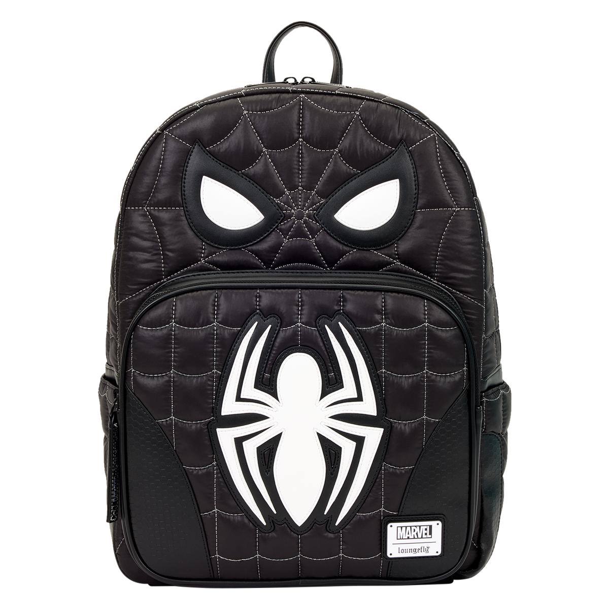Spider-Man Black & White Suit Cosplay Quilted Full-Size Backpack - US 0716