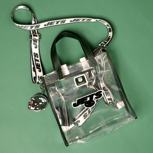 NFL New York Jets Clear Convertible Backpack & Tote Crossbody Stadium Bag - US 0710