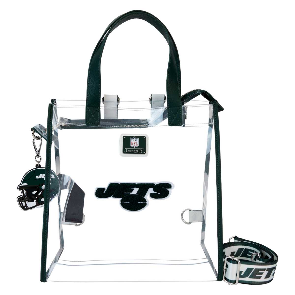 NFL New York Jets Clear Convertible Backpack & Tote Crossbody Stadium Bag - US 0710