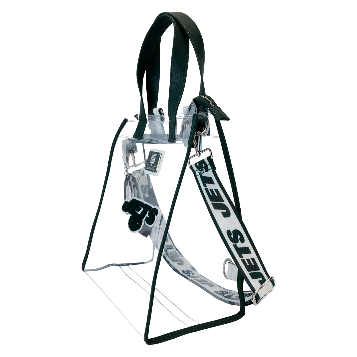 NFL New York Jets Clear Convertible Backpack & Tote Crossbody Stadium Bag - US 0710