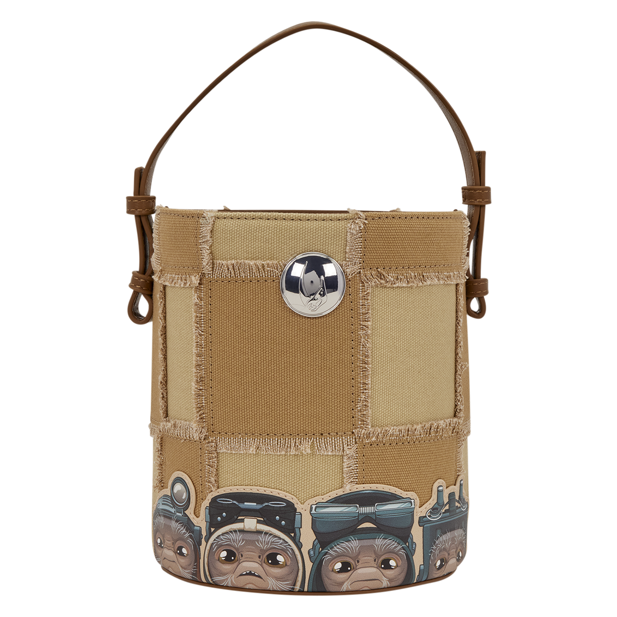 The Mandalorian Grogu & Anzellan Drawstring Bucket Crossbody Bag with Coin Bag - US 8918